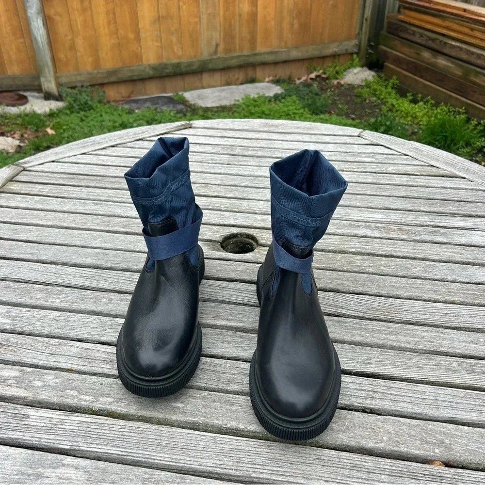 Franco‎ Sarto Jan Snow Boot Black & blue Waterproof All-Weather Lug Sole size 10